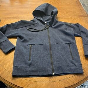Adidas Navy Blue & Black Logo Full Zip Hoodie Like New women’s Large